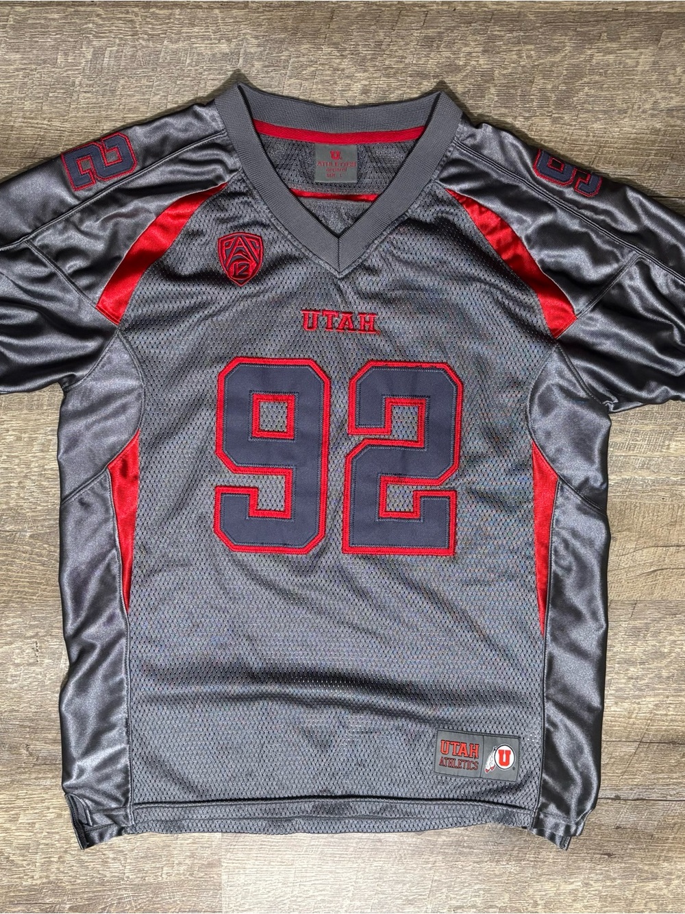 Y2K University Of Utah Utes Football Jersey Adult Large Gray #92 Embroidered